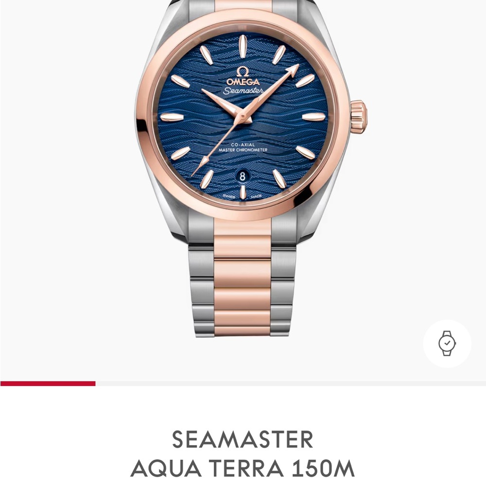 Omega Seamaster Aqua Terra with Blue Dial in Steel and Rose Gold